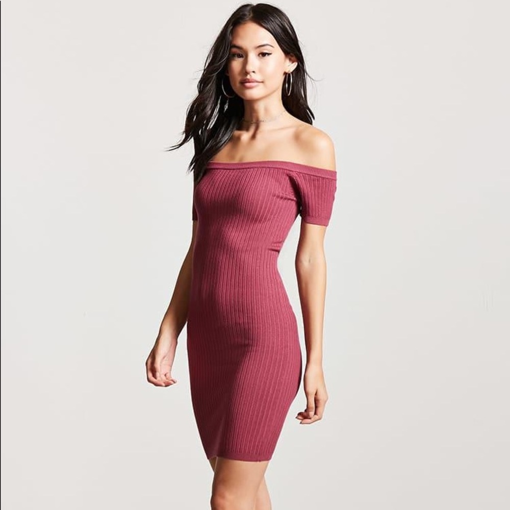 Forever 21 off the shoulder dress berry